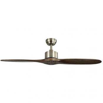 TODOLAMPARA - Ventilador de techo motor DC modelo LESTE Bronce, 2 aspas Roble, 5 velocidades, control remoto, temporizador, silencioso y bajo consumo, modo invierno-verano, tamaño grande