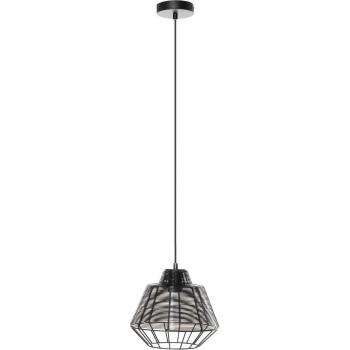 Lámpara colgante Tinko de Lucande, en forma de jaula, color negro, 25 cm, estilo vintage, fabricada en aluminio, para salón y comedor, 1 bombilla E27