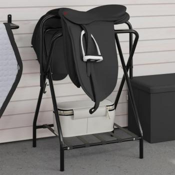 Soporte de montura plegable de pie independiente hierro negro vidaXL