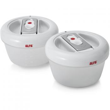 Alfa Lunch 7949 - Recipientes de vacío circulares, libres de BPA, capacidad 300 ml, 2 unidades
