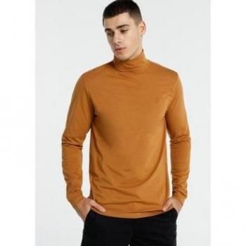 Bendorff - Camiseta básica de cuello alto en color marrón oscuro
