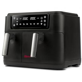 Freidora de Aire Girmi FG26 Ecofrit Bis, 2400 W, 9 Litros, Antiadherente, Pantalla Digital, Sin BPA/PFOA, Doble Zona de Cocción