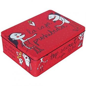 Laroom Caja metálica, Metal, Rojo