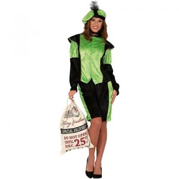 Disfraz de Paje Real Verde para mujer