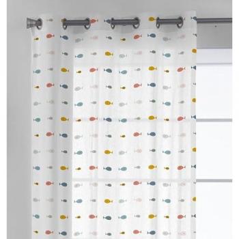 Cortina Infantil con Ojales 100% Algodón Mapa Mundi 140x260 cm - Haciendo el Indio, Fabricado en España