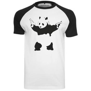 Banksy Panda Raglan T-Shirt - White/Black Urban Style
