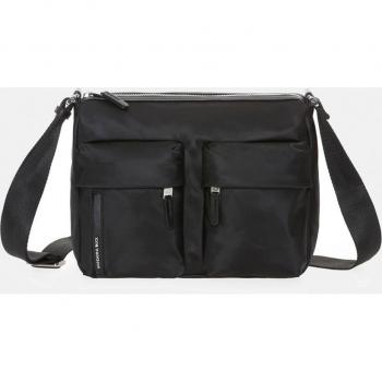 Bandolera Mediana Mandarina Duck Hunter en Nylon Brillante Color Negro 28x21x11 cm