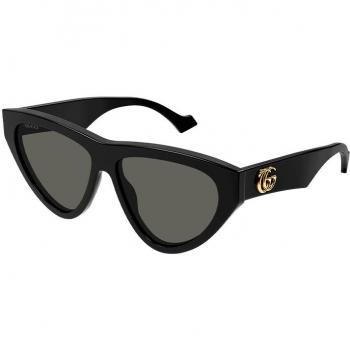 Gucci GG1333S 001 Women's Irregular Metal Frame Black Sunglasses, Size 58 MM