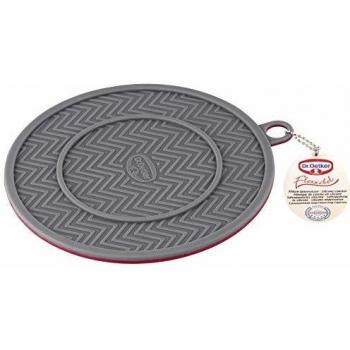Dr. Oetker Salvamanteles, Silicona, Rojo y Gris, 18.5 cm