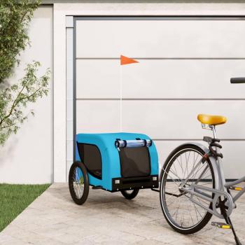 Remolque de bicicleta para perros (hierro, tela Oxford, azul y negro)