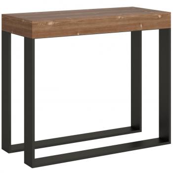 Consola extensible Elettra 90x40 cm, estructura de abeto teñido antracita, hasta 300 cm