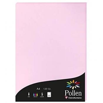 Papel Clairefontaine Pollen A4 120g Rosa 50 Hojas