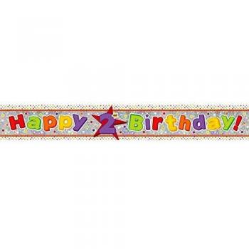 Amscan – 9900014 2,7 m 2 nd cumpleaños holográfica Foil Banner