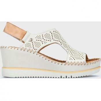 Pikolinos Aguadulce Perforated Leather Women's Wedge Sandals - Colour: Nata, Size 5 (UK) 38 (EU), Model W3Z-1775C1