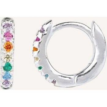 Pendientes de aro Trendy de plata multicolor
