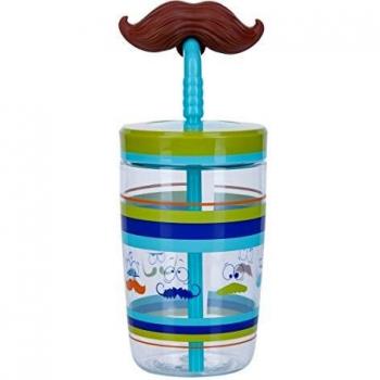 Contigo Funny Straw Botella de Agua, Niños, Azul, 470 ml