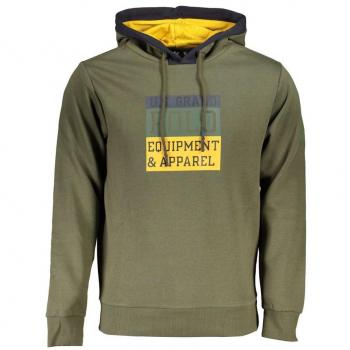 U.S. Polo Assn. Men's Elegant Fleece Hooded Sweater with Contrast Details - XXL, Green, Print Design