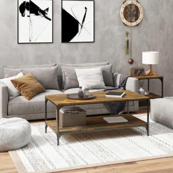 Mesa de centro madera contrachapada 80x50x40 cm Negro, Roble Sonoma, Roble ahumado - Mesita de Salón o Comedor o Auxiliar Mesa de Café Meuble Salón