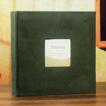 LJ&L Imitación de cuero cubierta del álbum del marco de terciopelo, memoria de escribir este distrito intersticiales álbum, 200 × 6 pulgadas de capacidad, álbum conmemorativo par de bebé familias,green