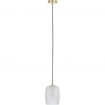 Lámpara colgante Lucande Taylan de 1 luz con pantalla de vidrio, diseño dorado, fabricada en metal, ideal para salón y comedor