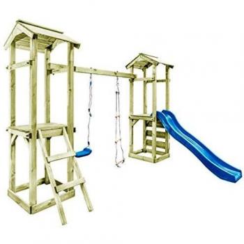 vidaXL Parque Infantil con Escalera Tobogán y Columpio de Madera FSC Diversión