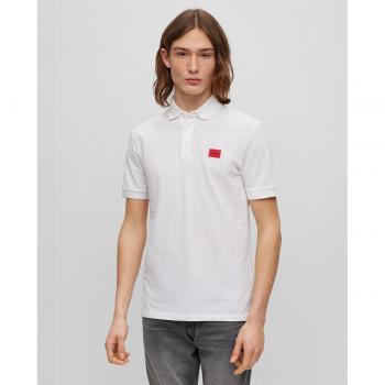 Hugo Boss Dereso232 Men's Cotton-Pique Slim-Fit Polo Shirt - White - Size L (40/Regular)