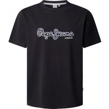 Camiseta de Hombre Pepe Jeans Dorian Negra con Logo Estampado Talla L