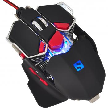 Sandberg Blast - Raton Gaming con Cable USB, Negro/Acero