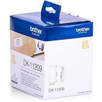 Brother DK-11209 Etiquetas de Dirección Pequeñas Precortadas Térmicas, 29 x 62 mm, 800 Unidades, Color Blanco