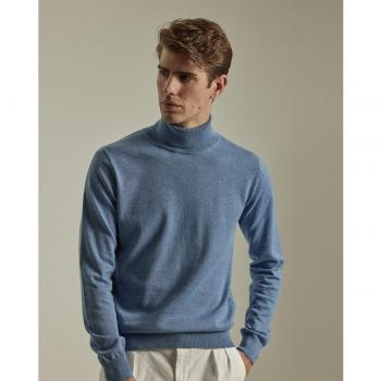 Jersey de hombre azul de cuello alto