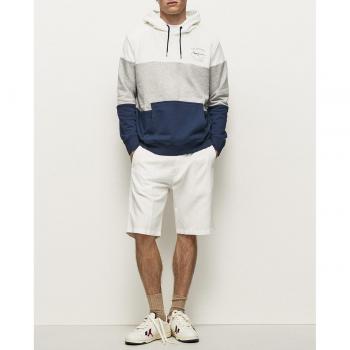 Pepe Jeans Abel Men's Hoodie - Cream/Grey/Dark Blue - Size L