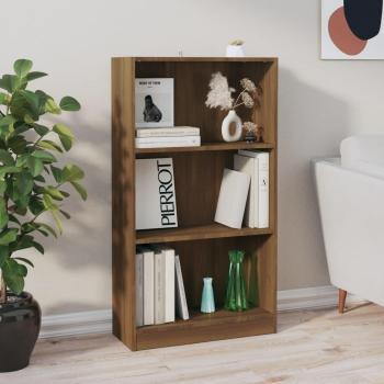 Estantería de madera contrachapada roble marrón 60x24x109 cm en Madera de Ingeniería