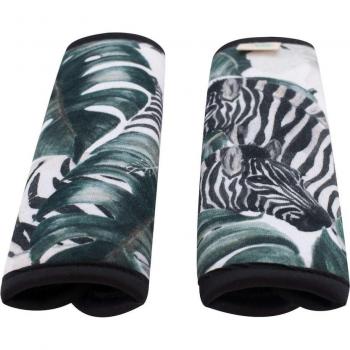 Cubre Arneses de Algodón Orgánico para Silla de Paseo y Coche Jyoko - Protector para arneses talla (M) con diseño Zebra