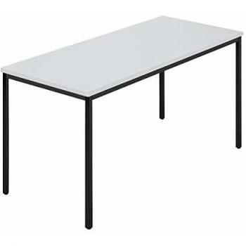 Mesa rectangular de tubo cuadrado revestido 1400 x 700 mm, gris/antracita