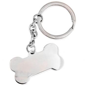 Llavero de Acero Inoxidable 316L Forma Hueso 4 cm Liso