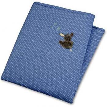 Manta Acolchada Emmi 100 x 75 cm, Ideal para Bebés, Diseño de Esel, Color Hellblau/Multicolor