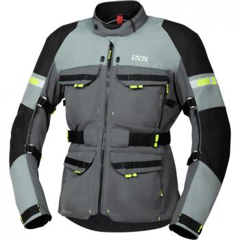 iXS Chaqueta de Moto Adventure-GTX Gris-Negro, chaqueta textil de motocicleta, impermeable, transpirable, con membrana Gore-Tex, diseño ergonómico, protección en codos y hombros, ventilación ajust
