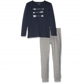 NAME IT Nkmnightset Grey Mel Noos, Pijama para Niños