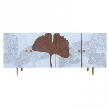 Aparador DKD Home Decor Blanco Marrón Dorado Metal Madera de mango 177 x 45 x 75 cm