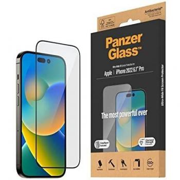 Protector de Pantalla PanzerGlass Ultra-Wide Fit EasyAligner para iPhone 14 Pro - Borde Negro
