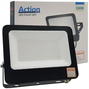 Foco Proyector LED Exterior Slim 100W Negro - Alta Luminosidad 11000Lm - IP65 - Luz Fría 5700K