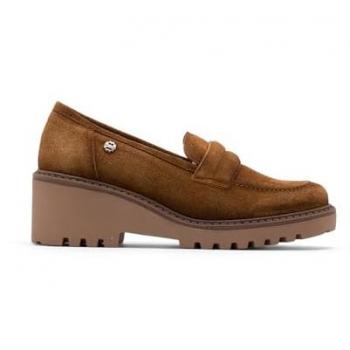 Mocasines de Piel con Cuña para Mujer Laia en Color Marrón - Porronet 2024