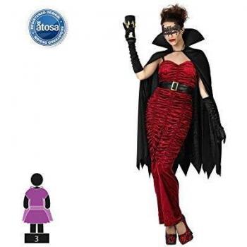 Atosa-53947 Atosa-53947-Disfraz Vampiresa para mujer adulto-talla XS-S morado, color