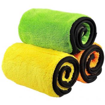 Bayetas para vehículos, Trehai Bayeta de limpieza de microfibra 840 gsm doble capa de pulido secado cera auto detailing paños para lavar el coche