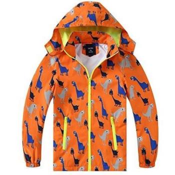 HZXVic Chubasquero para niños y niñas, Chaquetas impermeables para exteriores con capucha, Chubasquero de dinosaurios para niños de 2 a 3 años