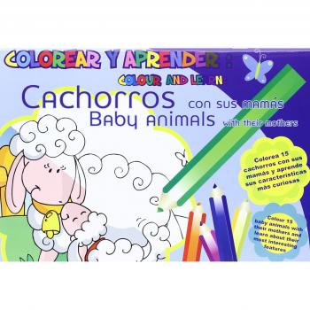 Colorear y aprender. Cachorros con sus mamás - Vv.aa.