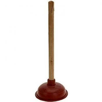 Desatascador de Goma con Mango de Madera, 40 cm