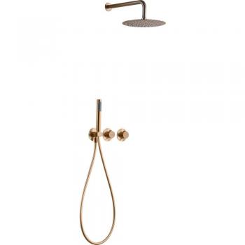 Conjunto ducha monomando empotrado Assen oro rosa cepillado