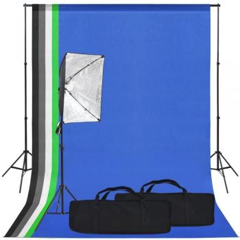 Kit de Estudio Fotográfico con Softbox y Fondo Backwater