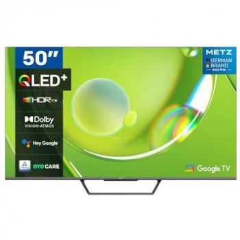 Televisión Inteligente QLED Metz 50 UHD 4K, Modelo 50MQD7500Z, con Google TV, Dolby Vision, HDR10+, Audio Dolby y DTS, Chromecast y Control por Voz